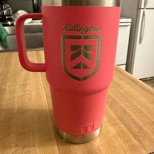 Yeti Pink Tumbler with Gold Logo